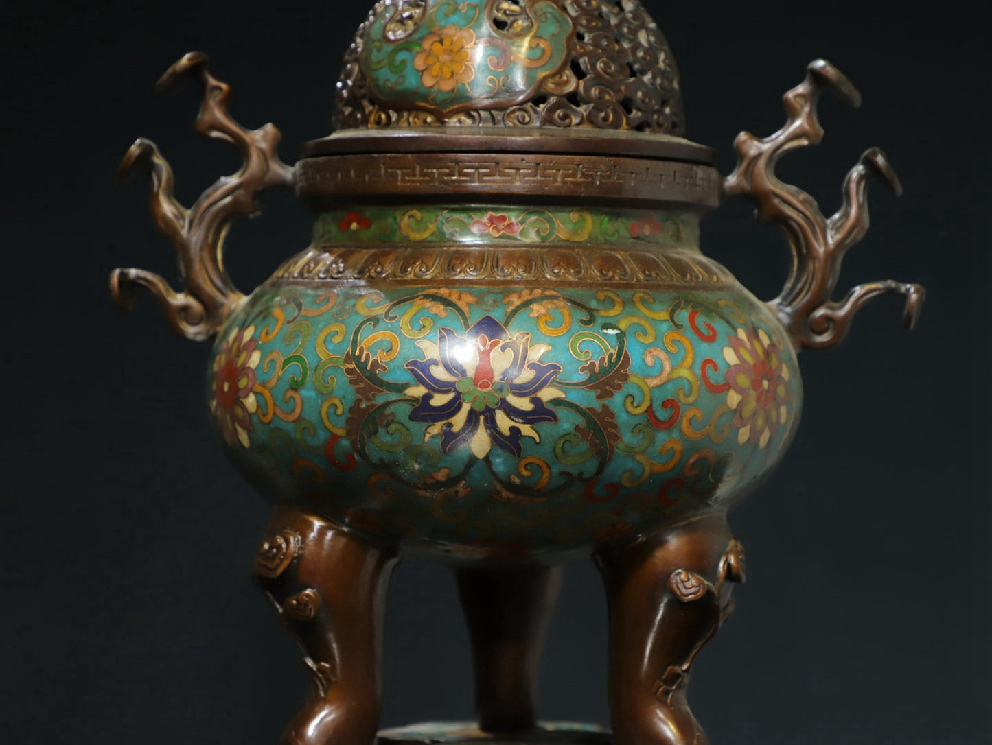 Copper cloisonn é wire enamel color [tangled lotus] aromatherapy stove