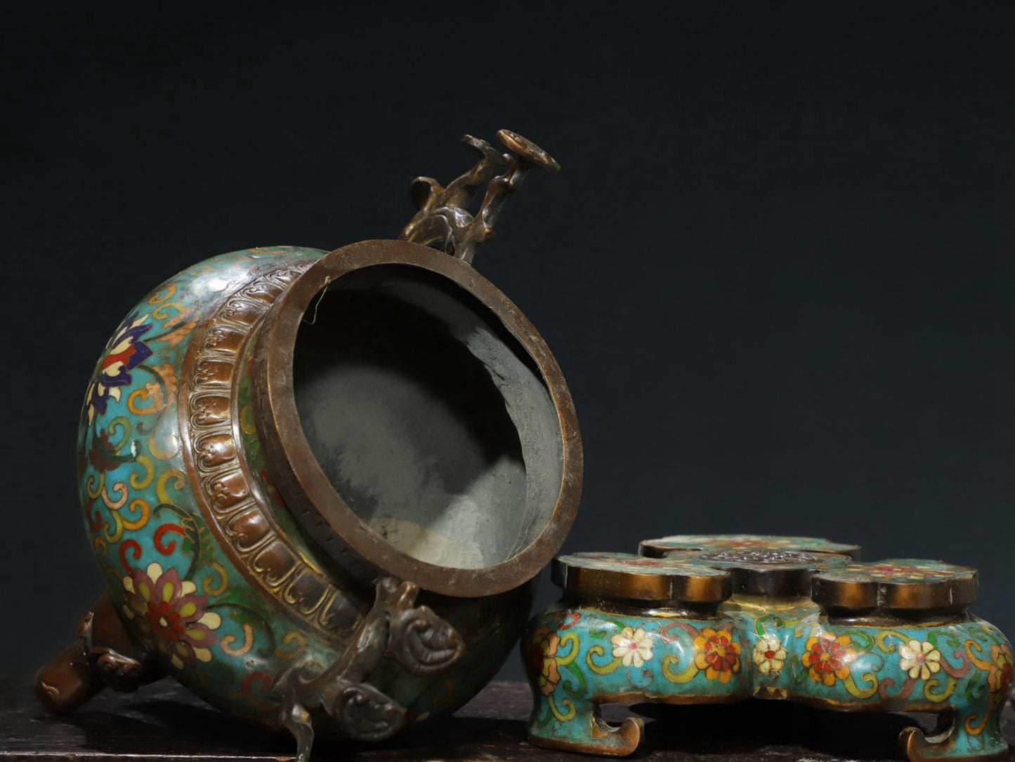 Copper cloisonn é wire enamel color [tangled lotus] aromatherapy stove