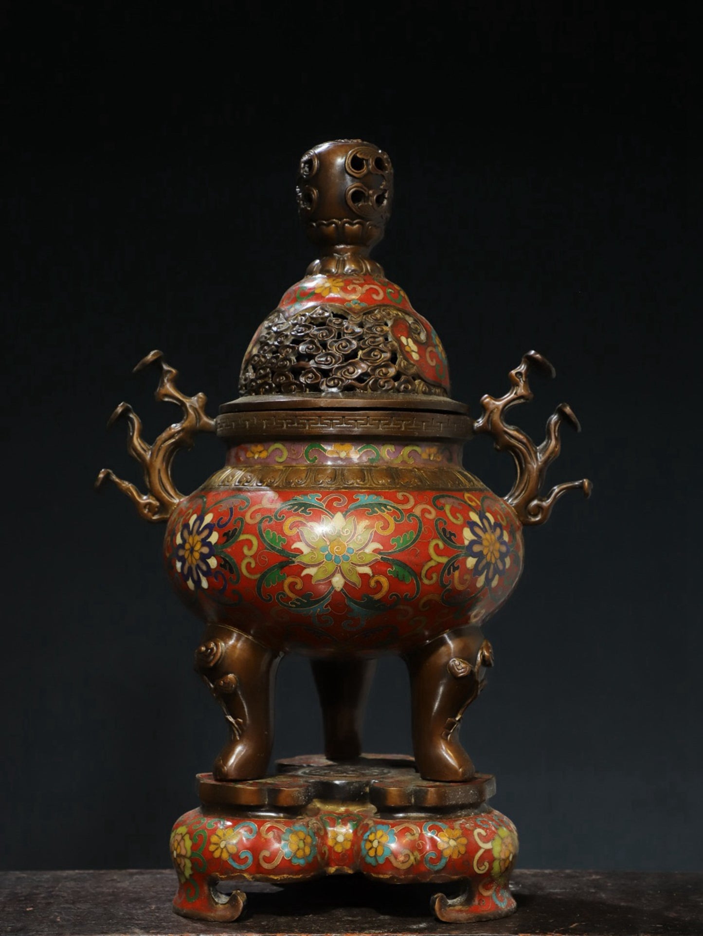 Copper cloisonn é wire enamel color [tangled lotus] aromatherapy stove