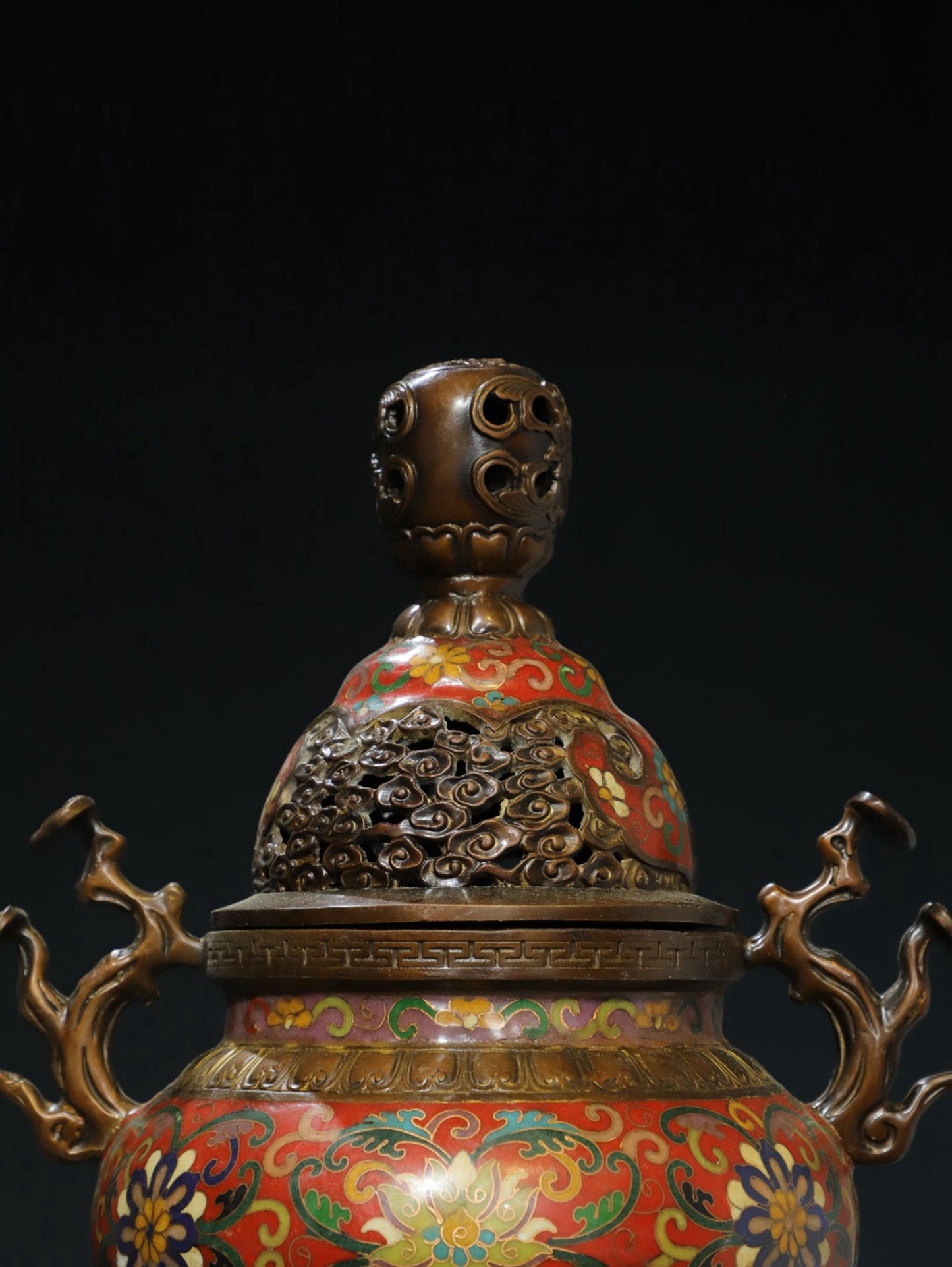 Copper cloisonn é wire enamel color [tangled lotus] aromatherapy stove