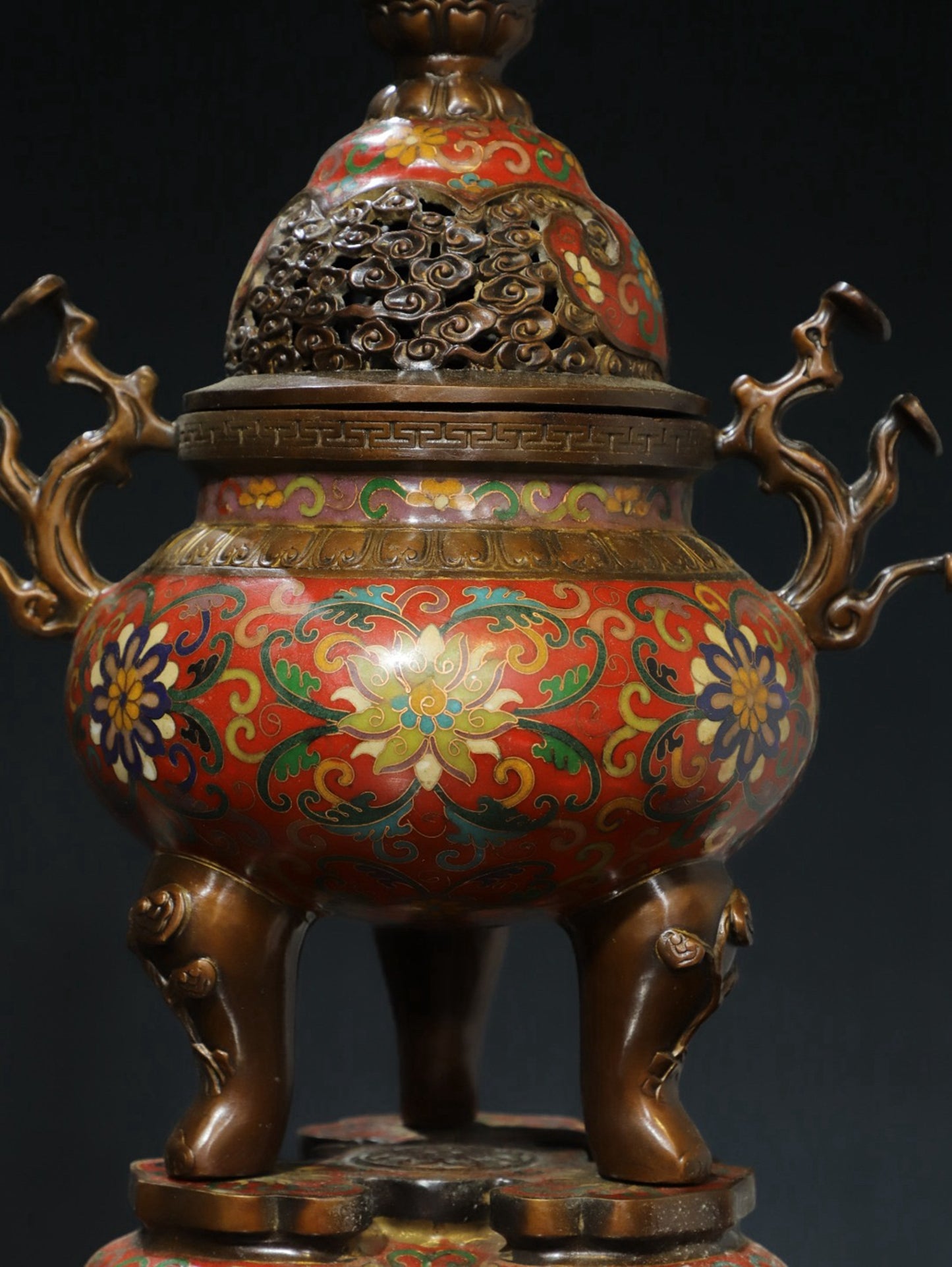 Copper cloisonn é wire enamel color [tangled lotus] aromatherapy stove