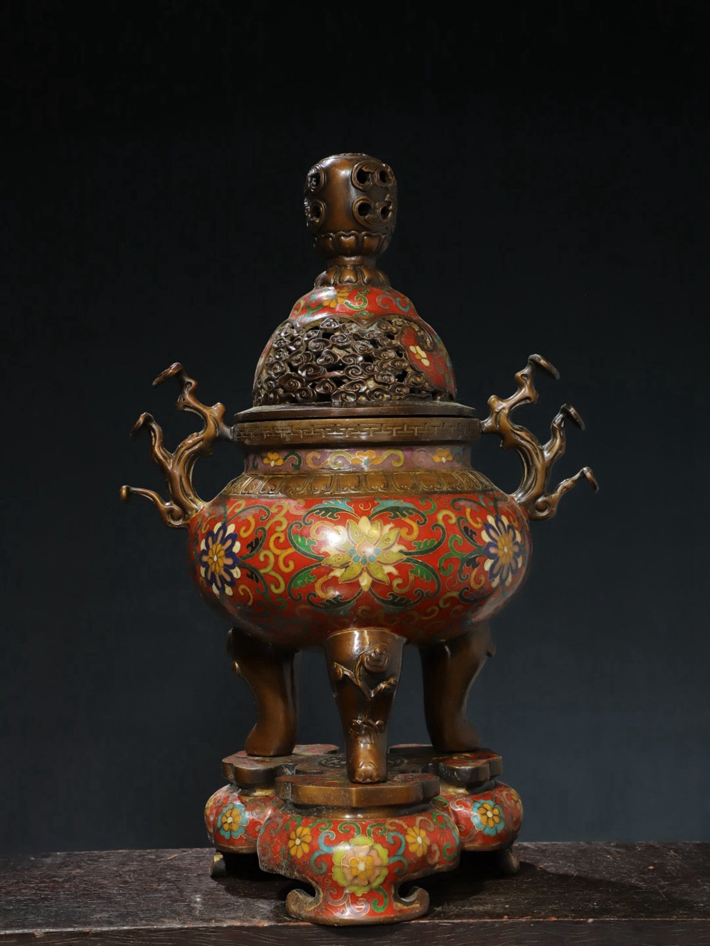 Copper cloisonn é wire enamel color [tangled lotus] aromatherapy stove