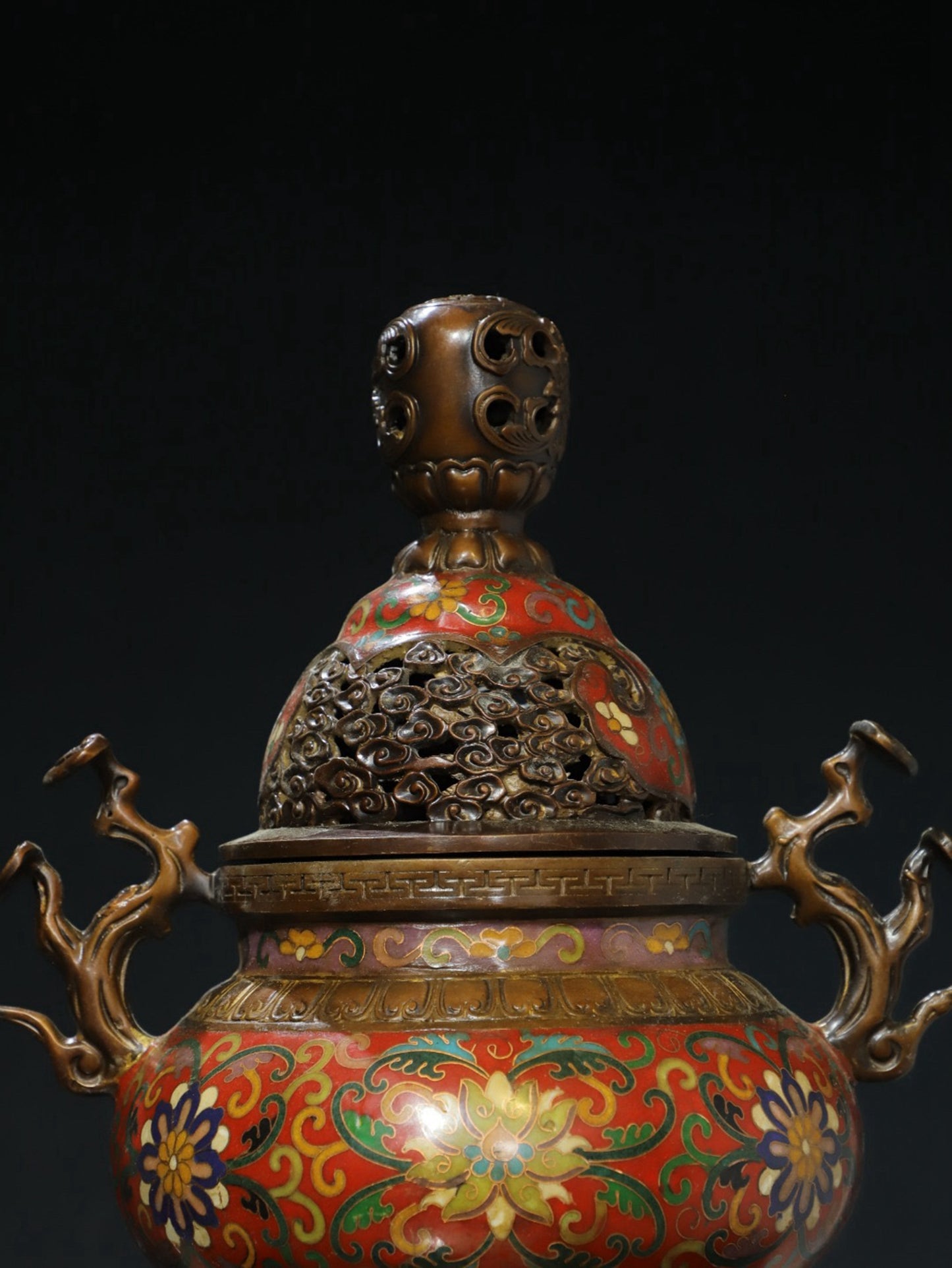 Copper cloisonn é wire enamel color [tangled lotus] aromatherapy stove