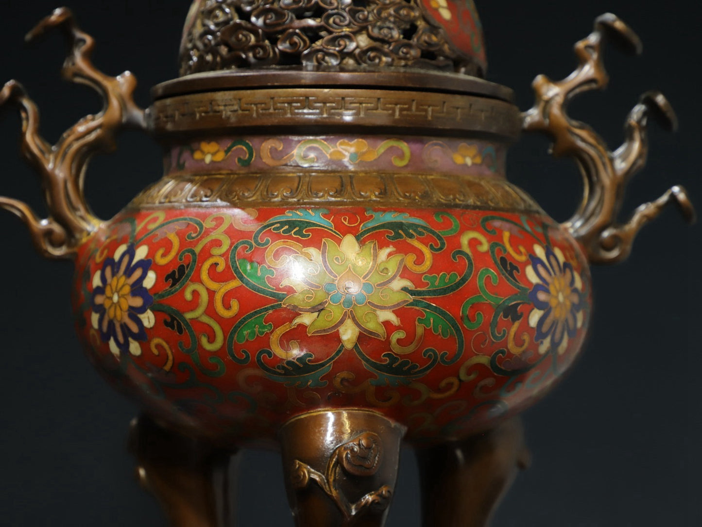 Copper cloisonn é wire enamel color [tangled lotus] aromatherapy stove