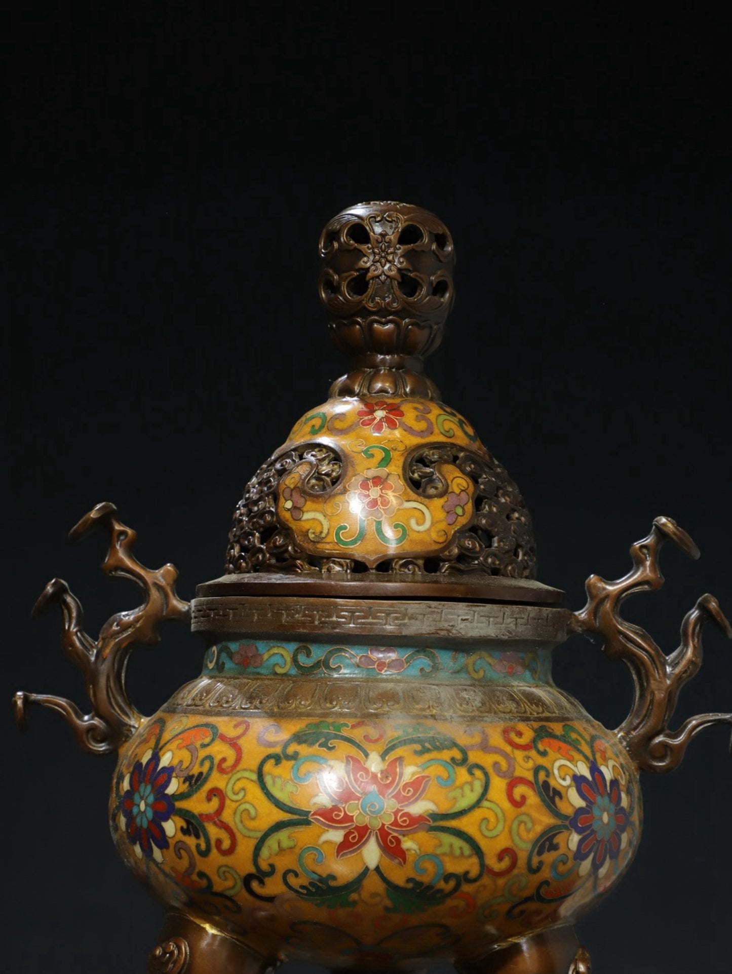 Copper cloisonn é wire enamel color [tangled lotus] aromatherapy stove