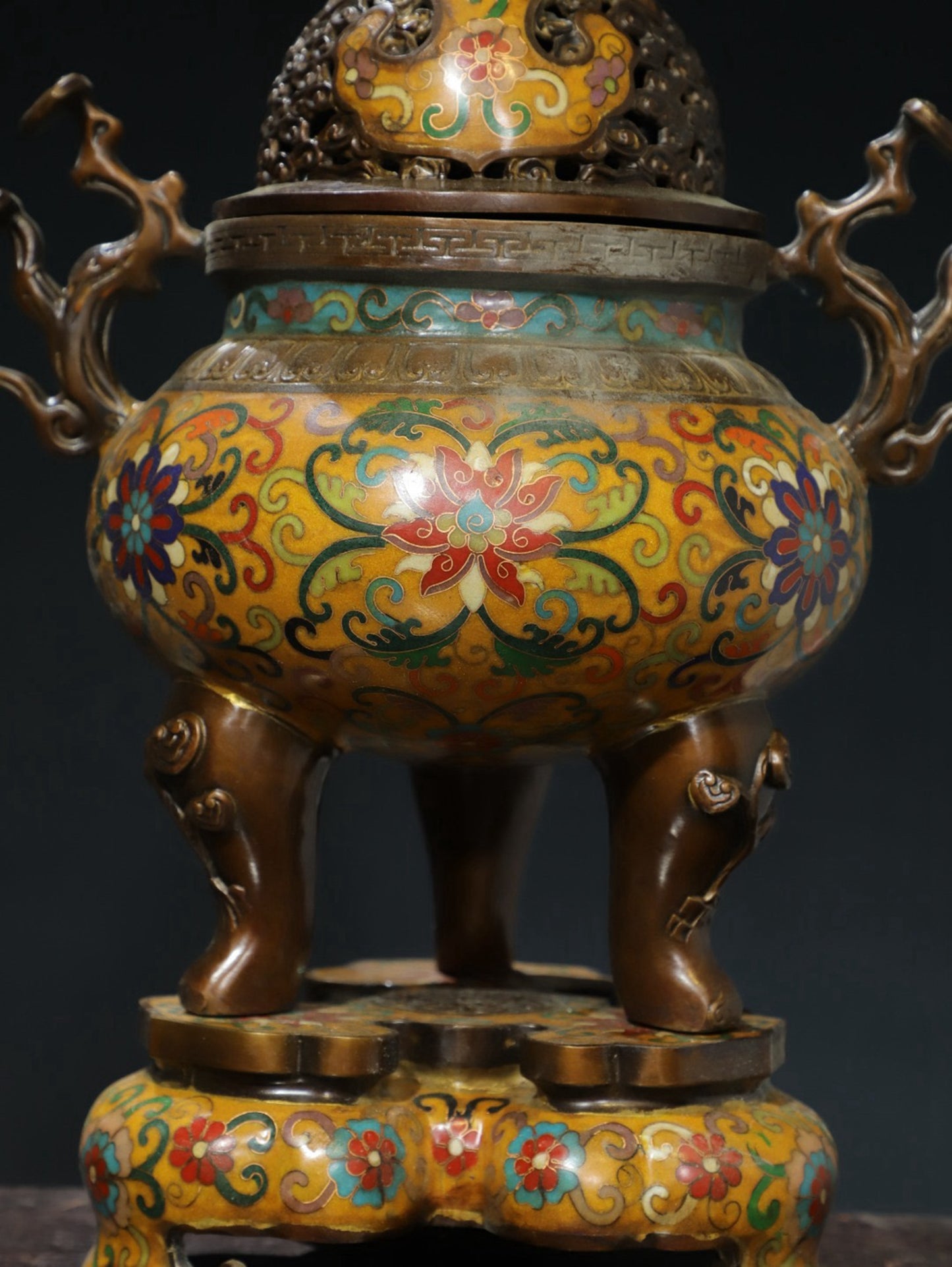 Copper cloisonn é wire enamel color [tangled lotus] aromatherapy stove