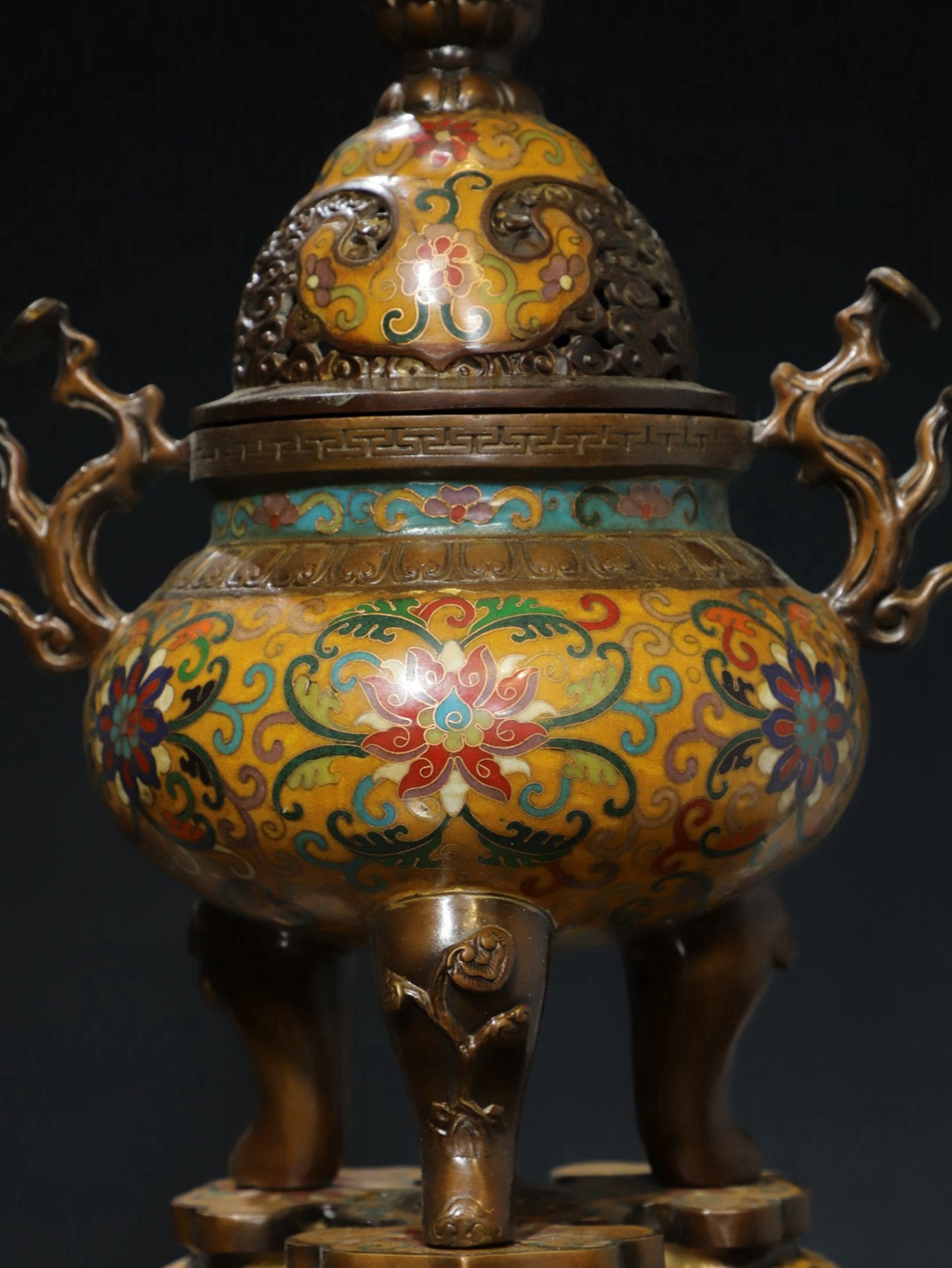 Copper cloisonn é wire enamel color [tangled lotus] aromatherapy stove