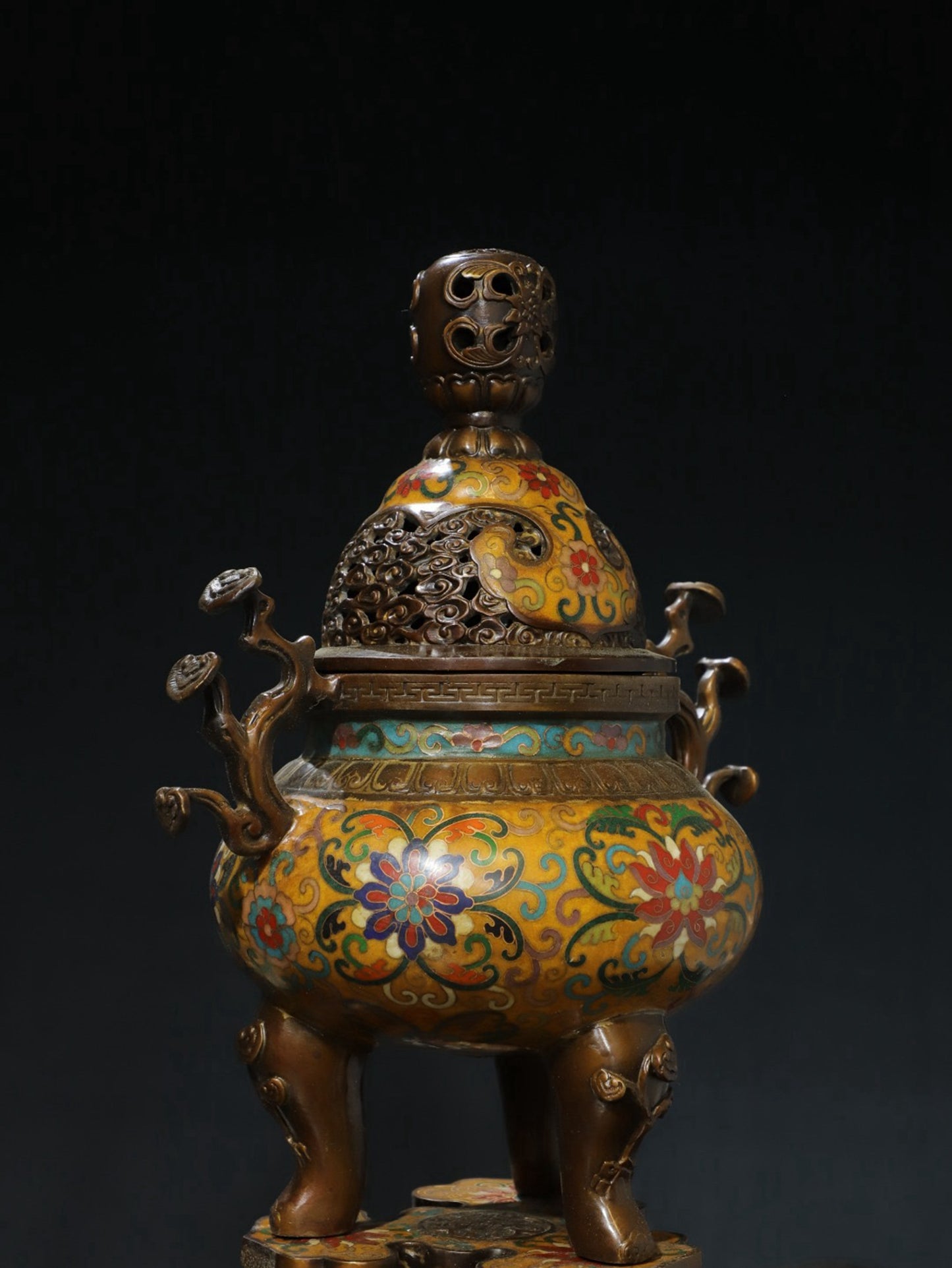 Copper cloisonn é wire enamel color [tangled lotus] aromatherapy stove