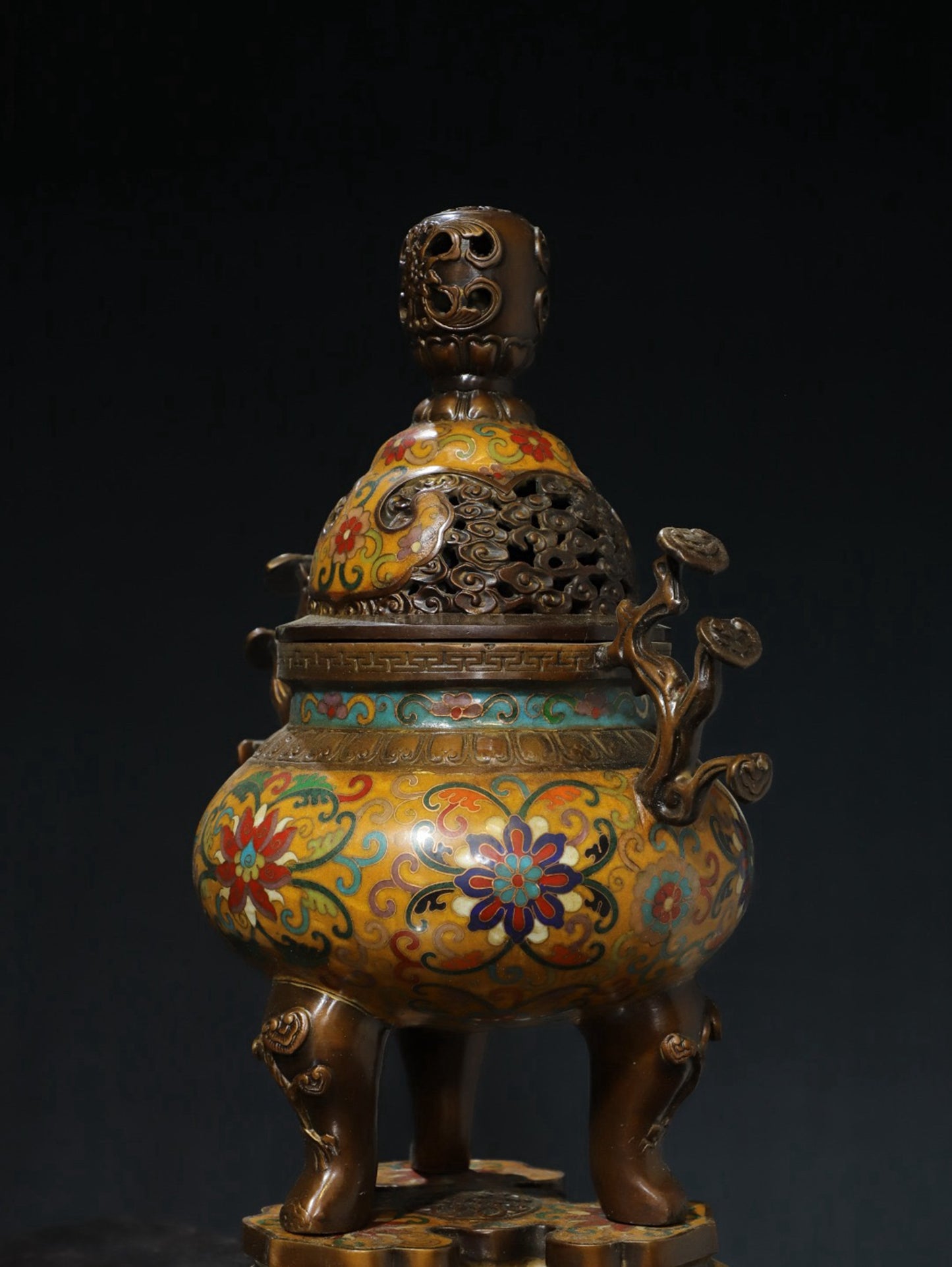 Copper cloisonn é wire enamel color [tangled lotus] aromatherapy stove