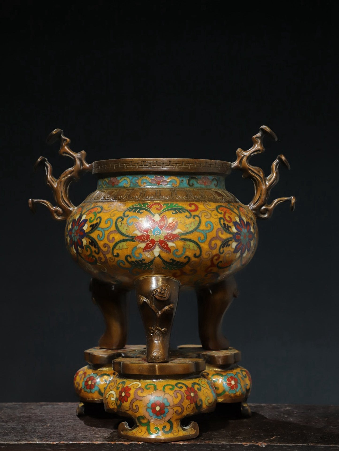 Copper cloisonn é wire enamel color [tangled lotus] aromatherapy stove