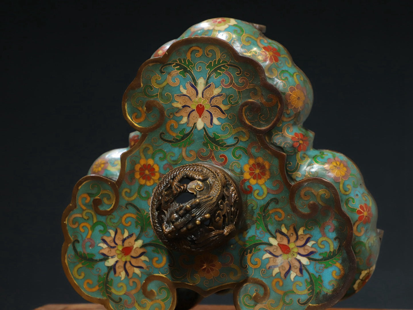 Copper cloisonn é wire enamel color [Ruyi lion cover] aromatherapy stove