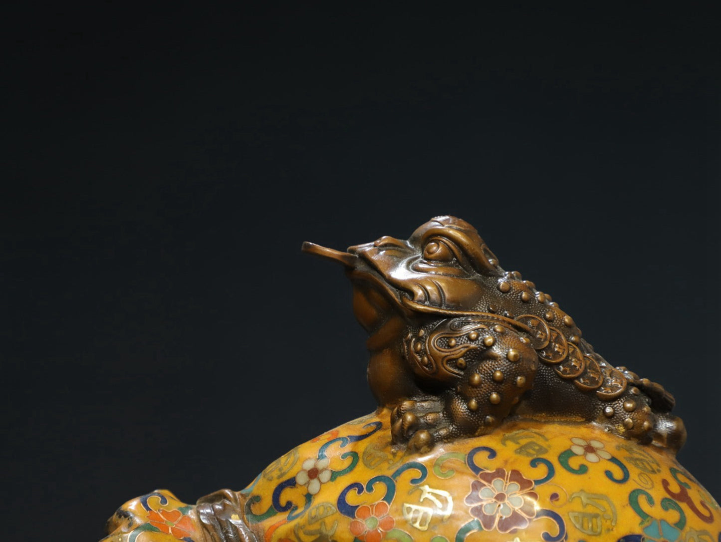 Copper Cloisonne [Golden Toad] Copywriting Decoration