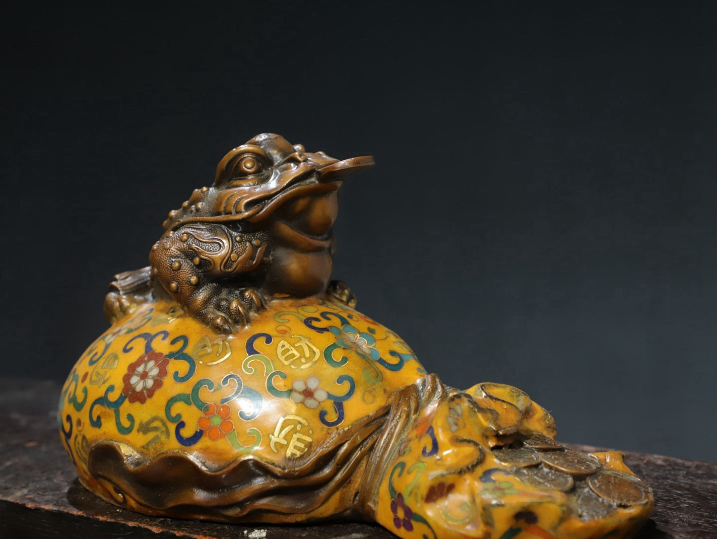Copper Cloisonne [Golden Toad] Copywriting Decoration