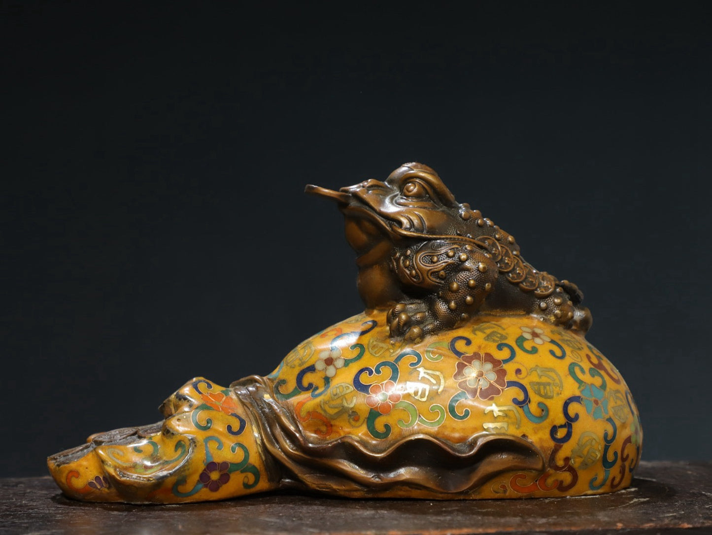 Copper Cloisonne [Golden Toad] Copywriting Decoration
