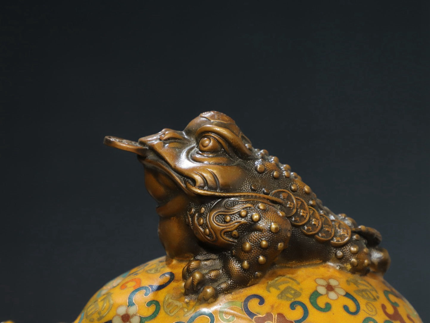 Copper Cloisonne [Golden Toad] Copywriting Decoration