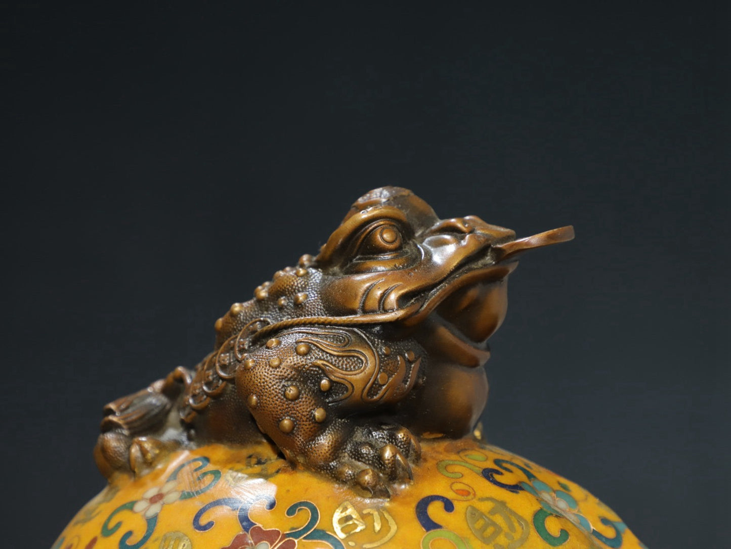 Copper Cloisonne [Golden Toad] Copywriting Decoration