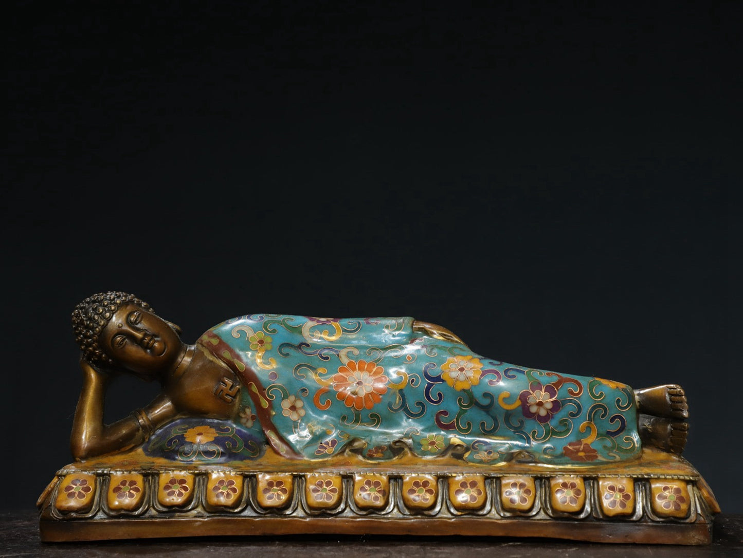 Cloisonne [Sleeping Buddha] Buddha Statue