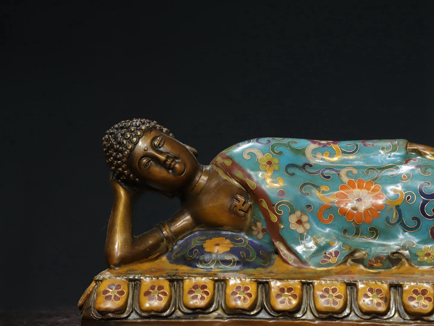 Cloisonne [Sleeping Buddha] Buddha Statue