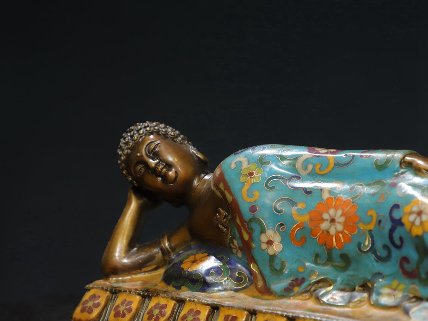 Cloisonne [Sleeping Buddha] Buddha Statue