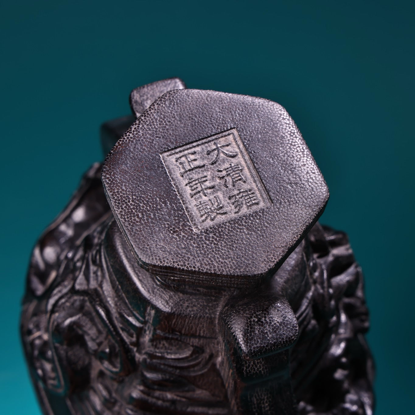 Chinese Antique High Relief Carving Rhinoceros Horn Point Carving Wine Cup