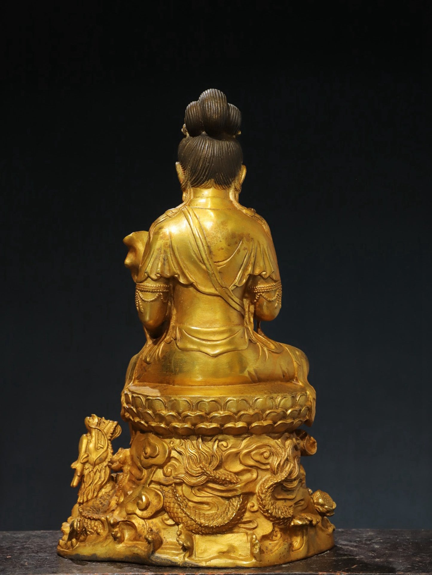Bronze Tuo Jin [Jade Dragon Guanyin] Buddha Statue