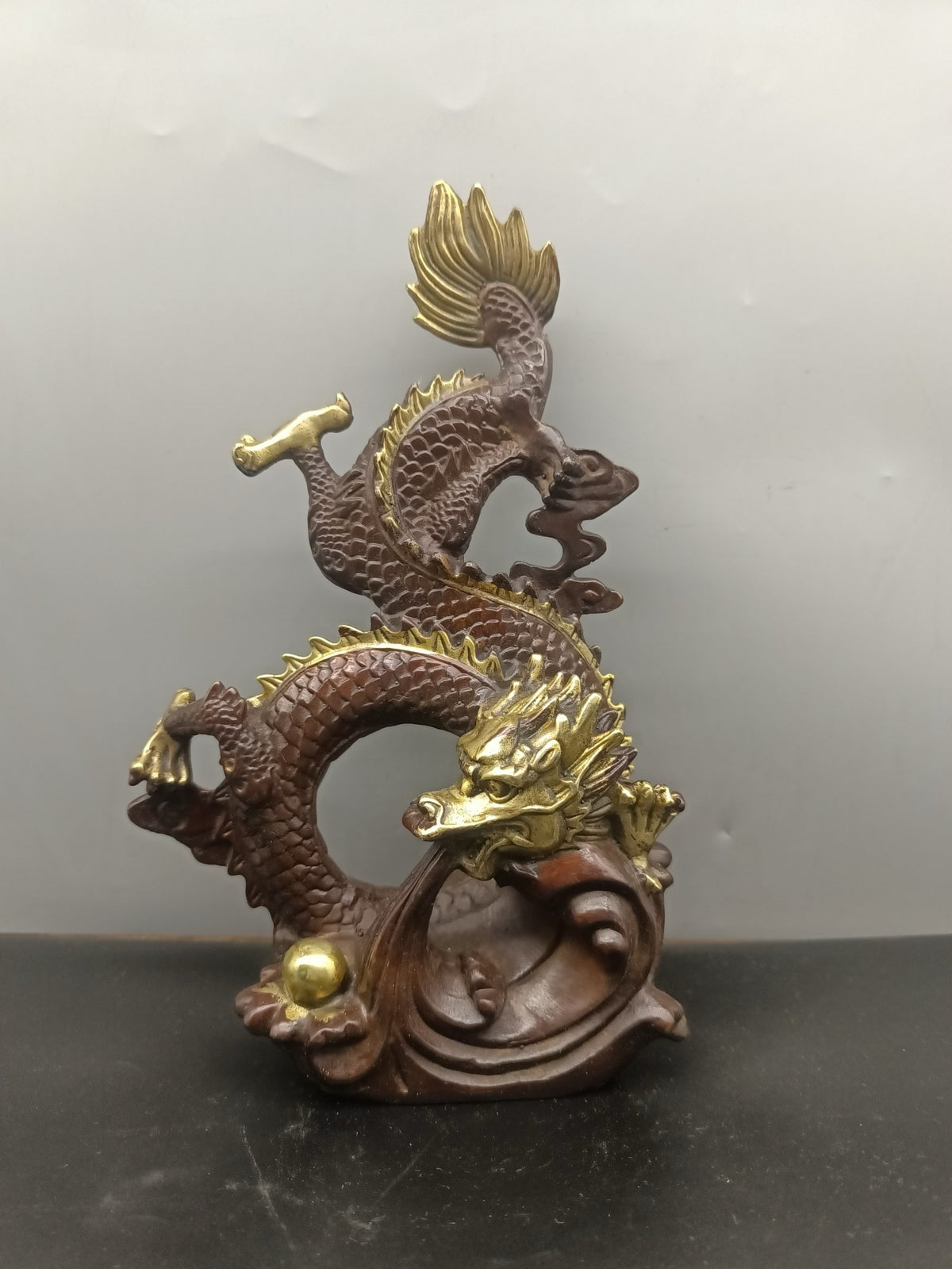 Chinese antique pure copper dragon ornaments