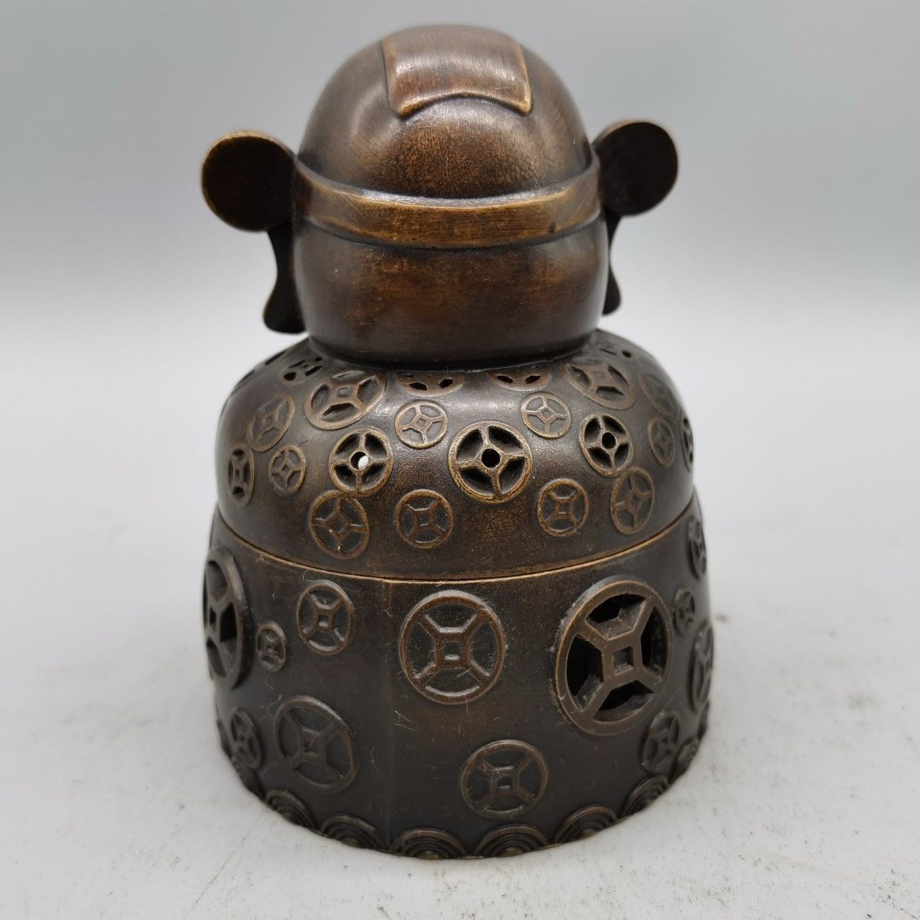 Chinese antique pure copper God of Wealth furnace