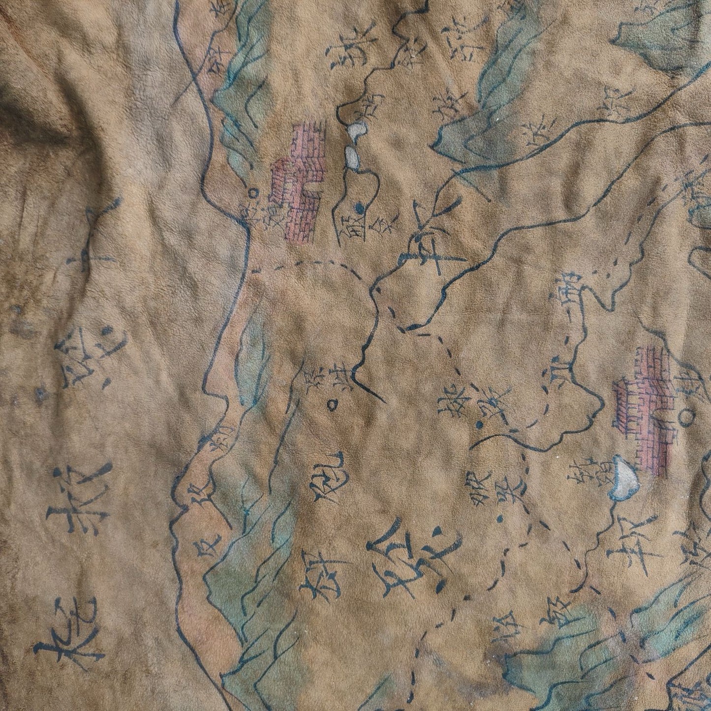 Chinese Antique Sheepskin Treasure Map