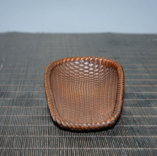 Chinese antique boxwood dustpan tea production