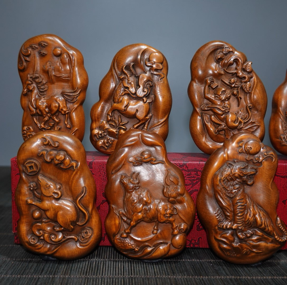 Chinese Antique Zodiac Double sided Sign