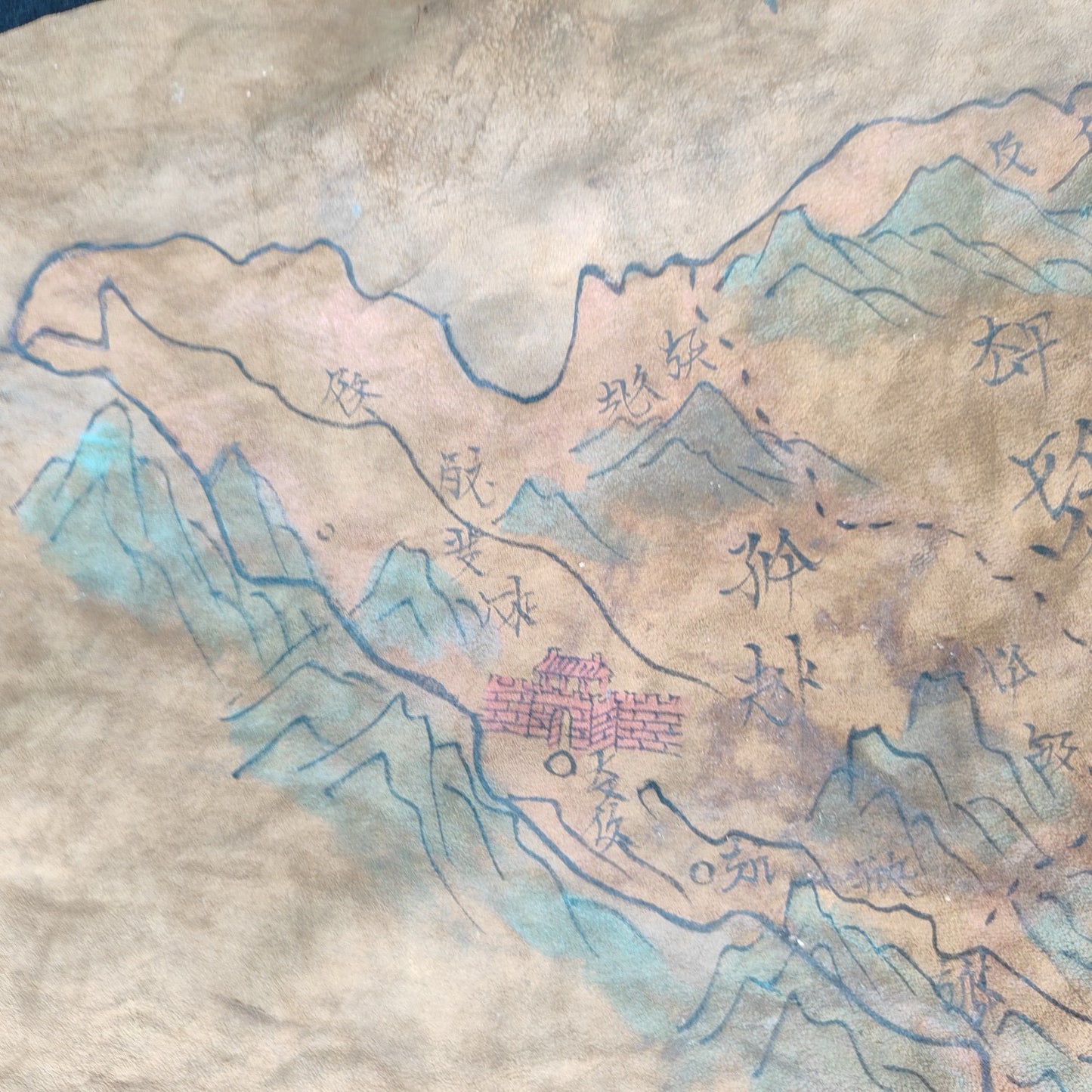 Chinese Antique Sheepskin Treasure Map