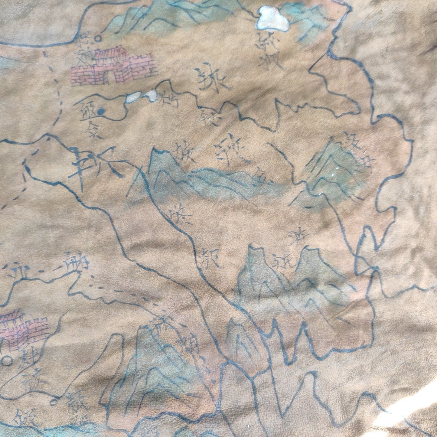 Chinese Antique Sheepskin Treasure Map
