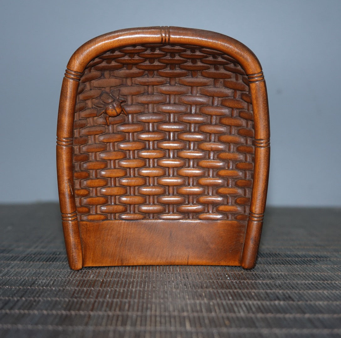 Chinese antique boxwood dustpan tea production