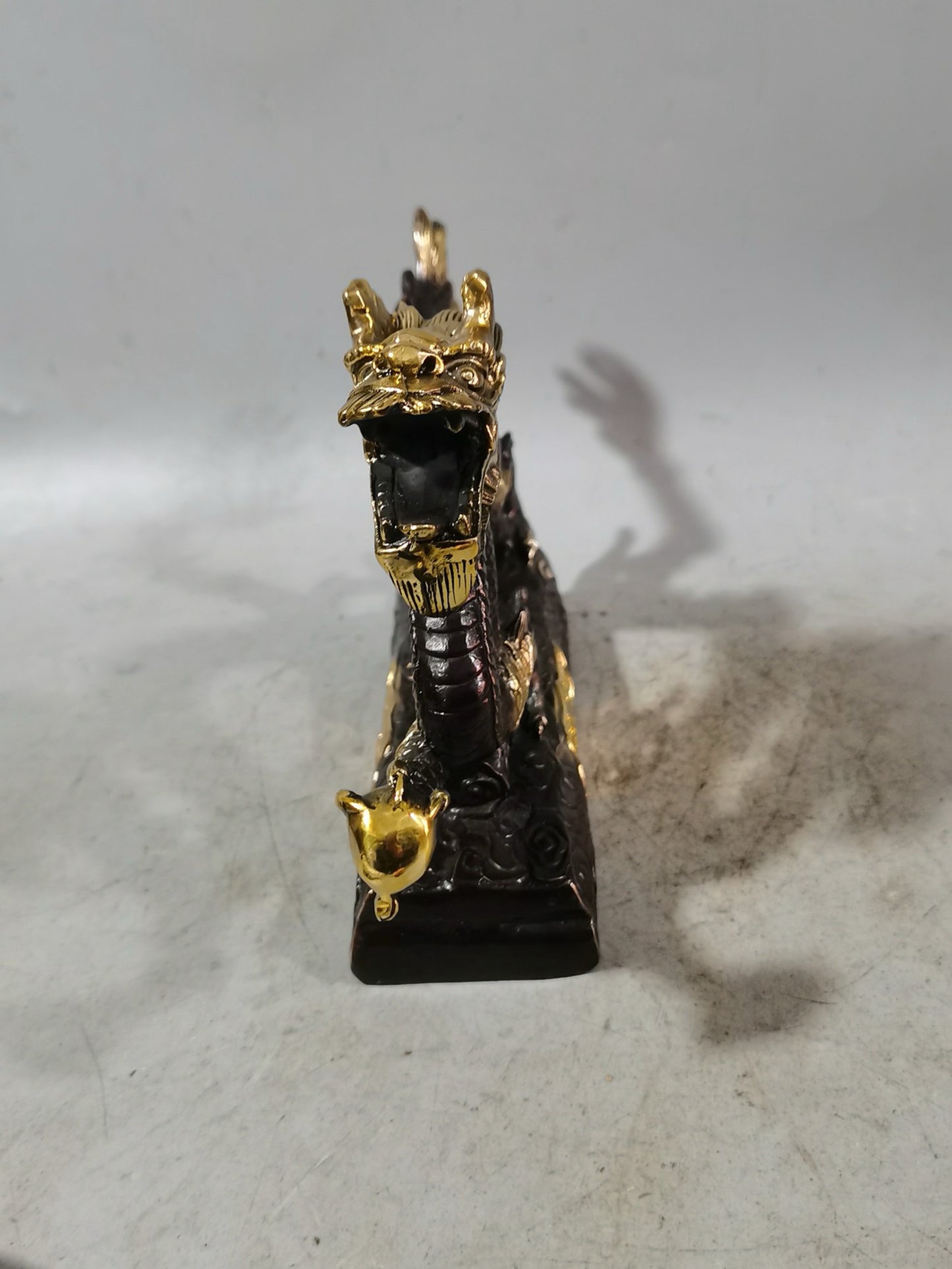 Pure copper gold-plated feng shui dragon ornament