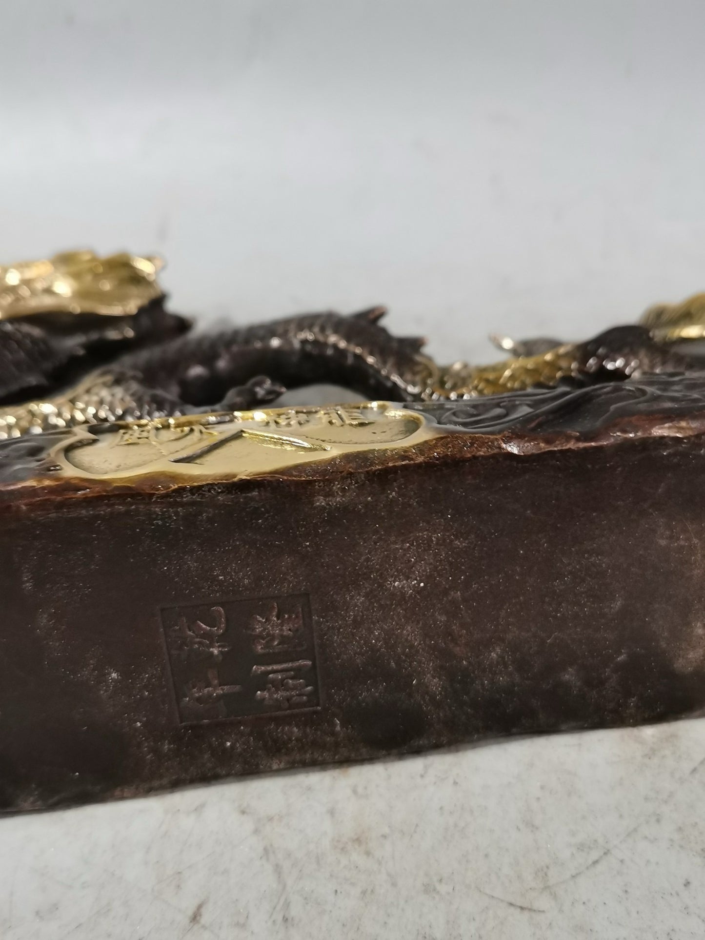 Pure copper gold-plated feng shui dragon ornament