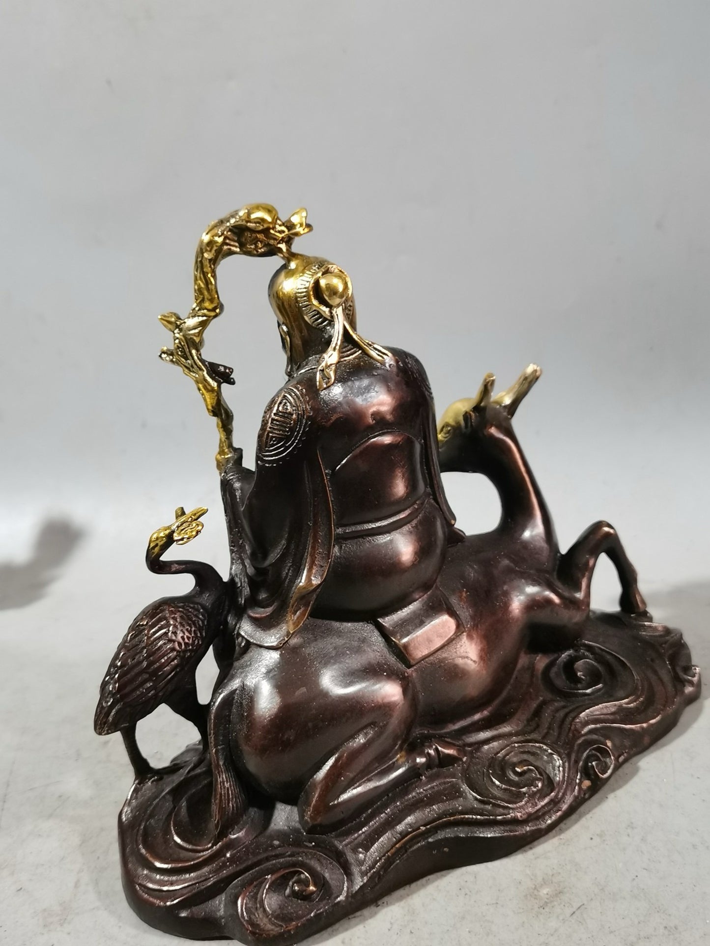 Pure Copper Deer Crane Spring Longevity Star