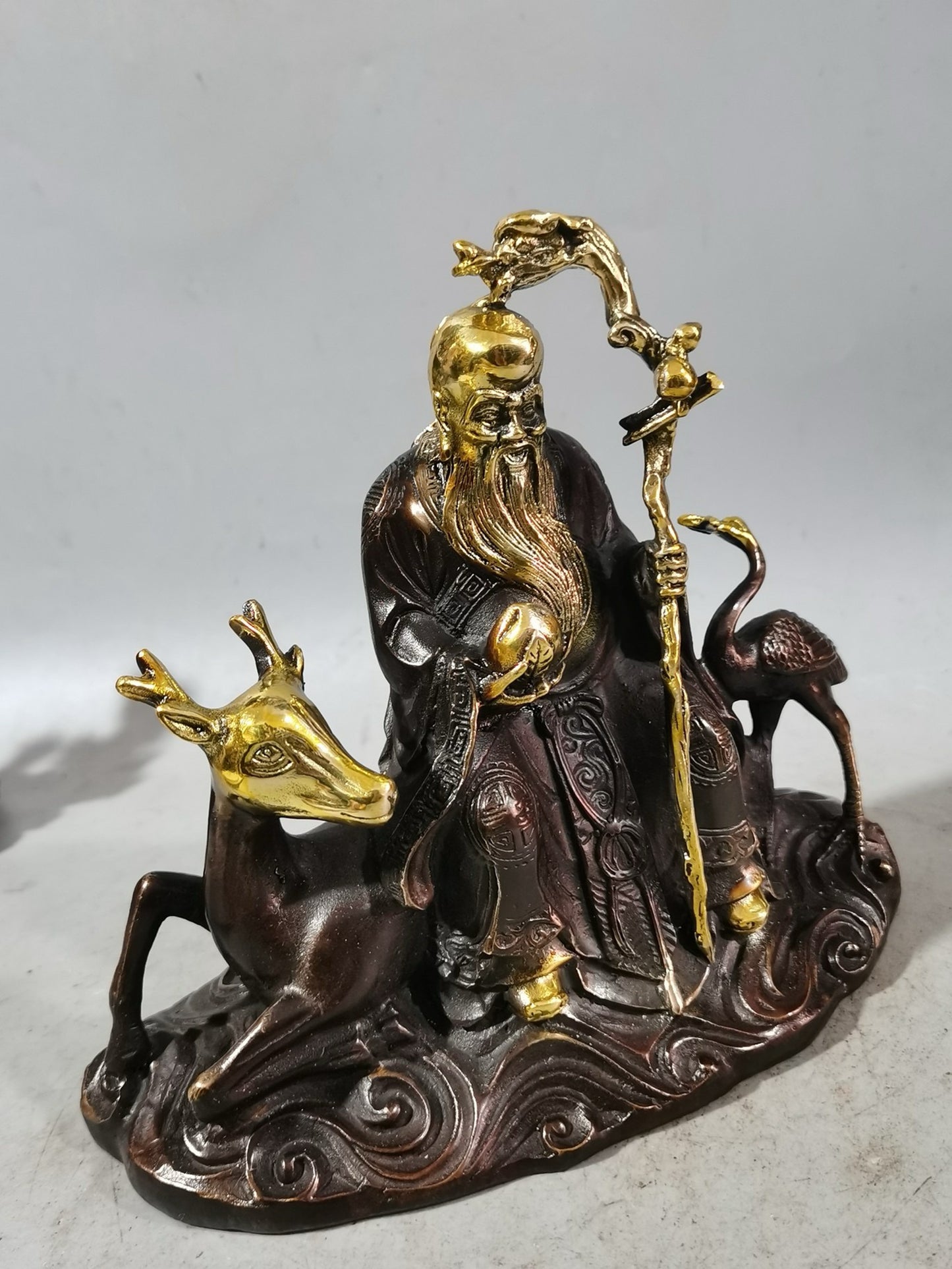 Pure Copper Deer Crane Spring Longevity Star