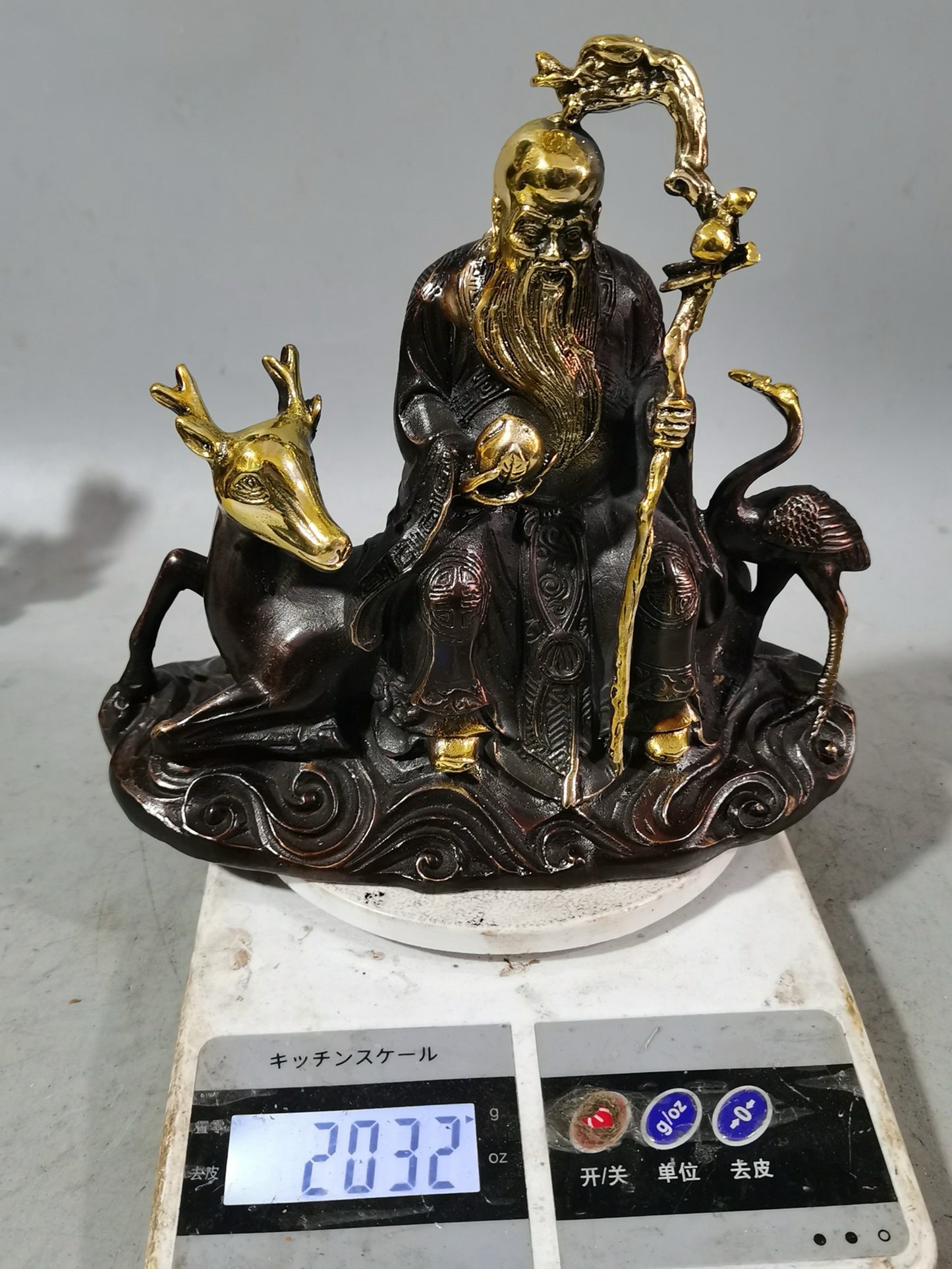 Pure Copper Deer Crane Spring Longevity Star