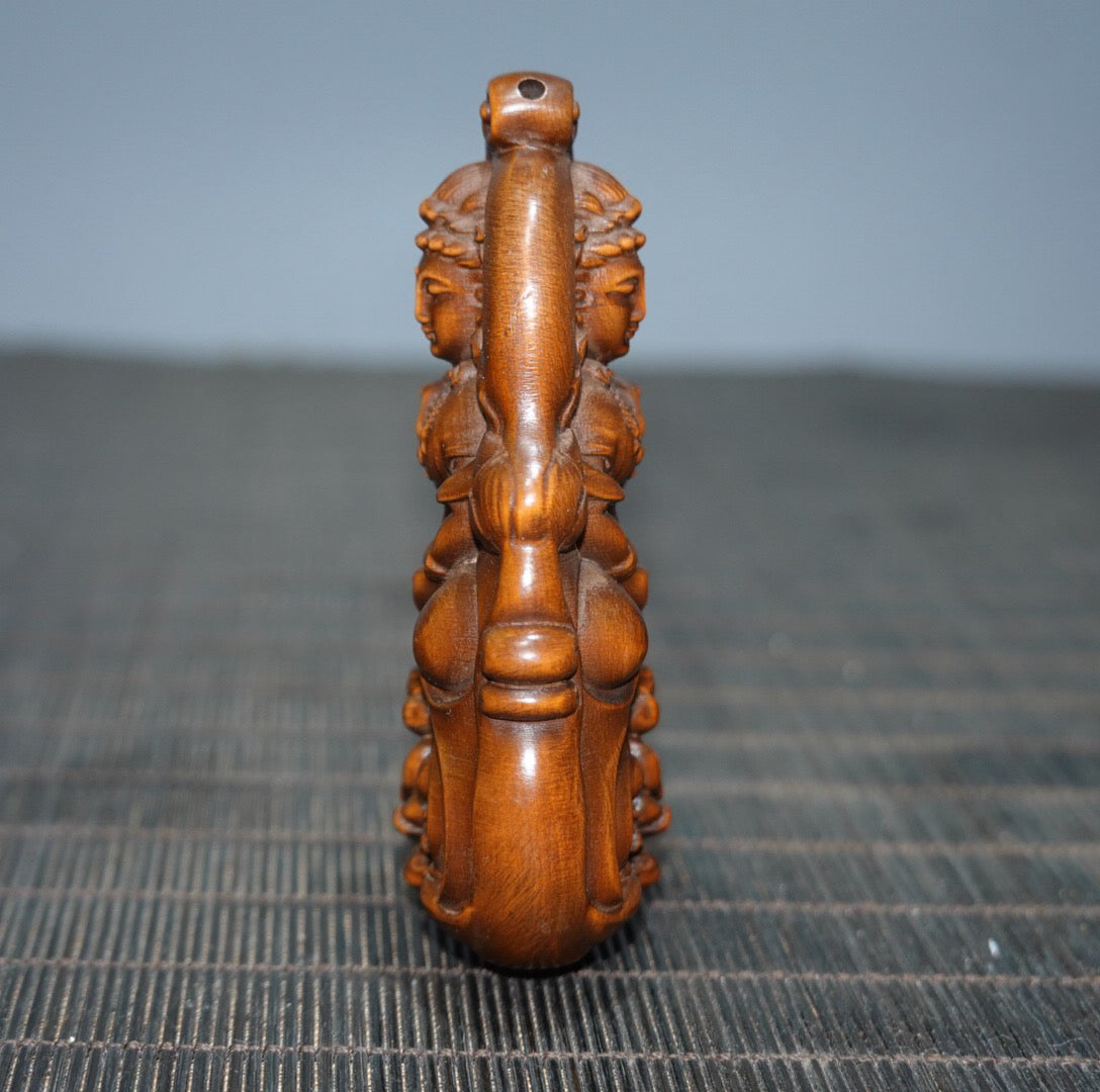 Chinese antique Huangyangmu Zizi Guanyin double-sided craftsmanship sign