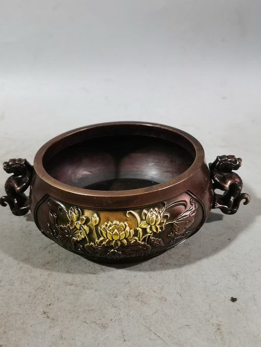 Little Dragon Ear Carved Copper Incense Burner