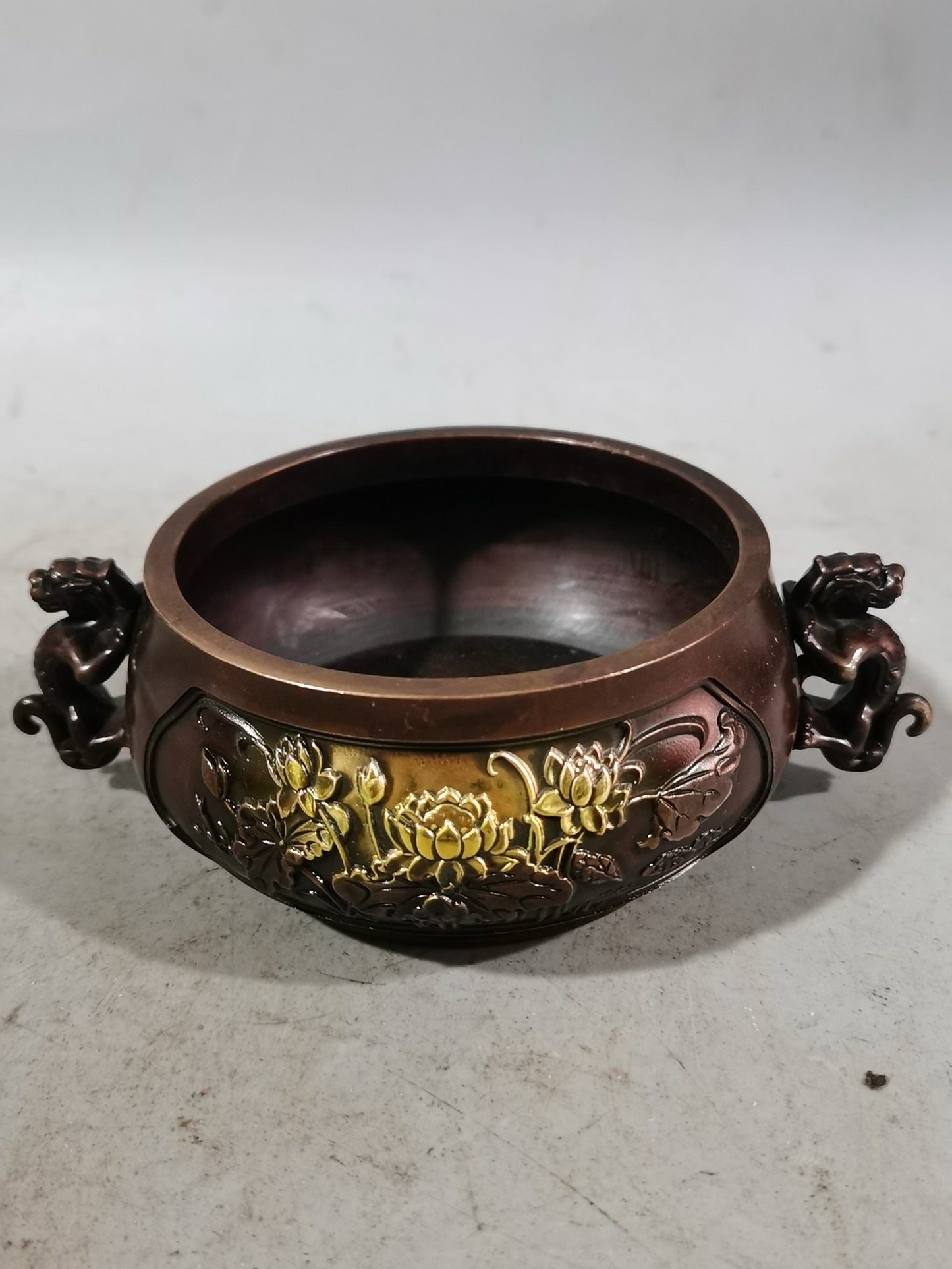 Little Dragon Ear Carved Copper Incense Burner