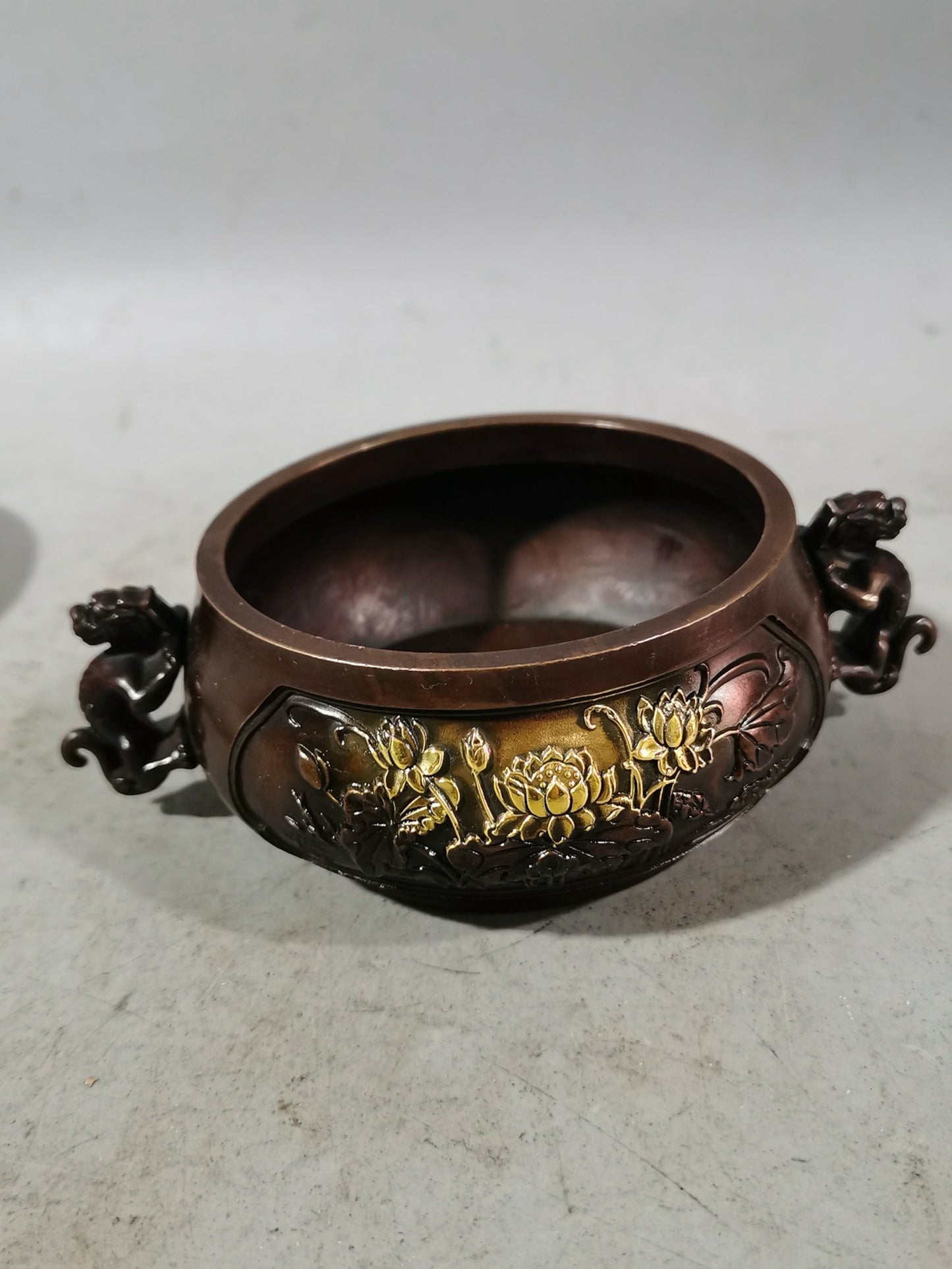 Little Dragon Ear Carved Copper Incense Burner