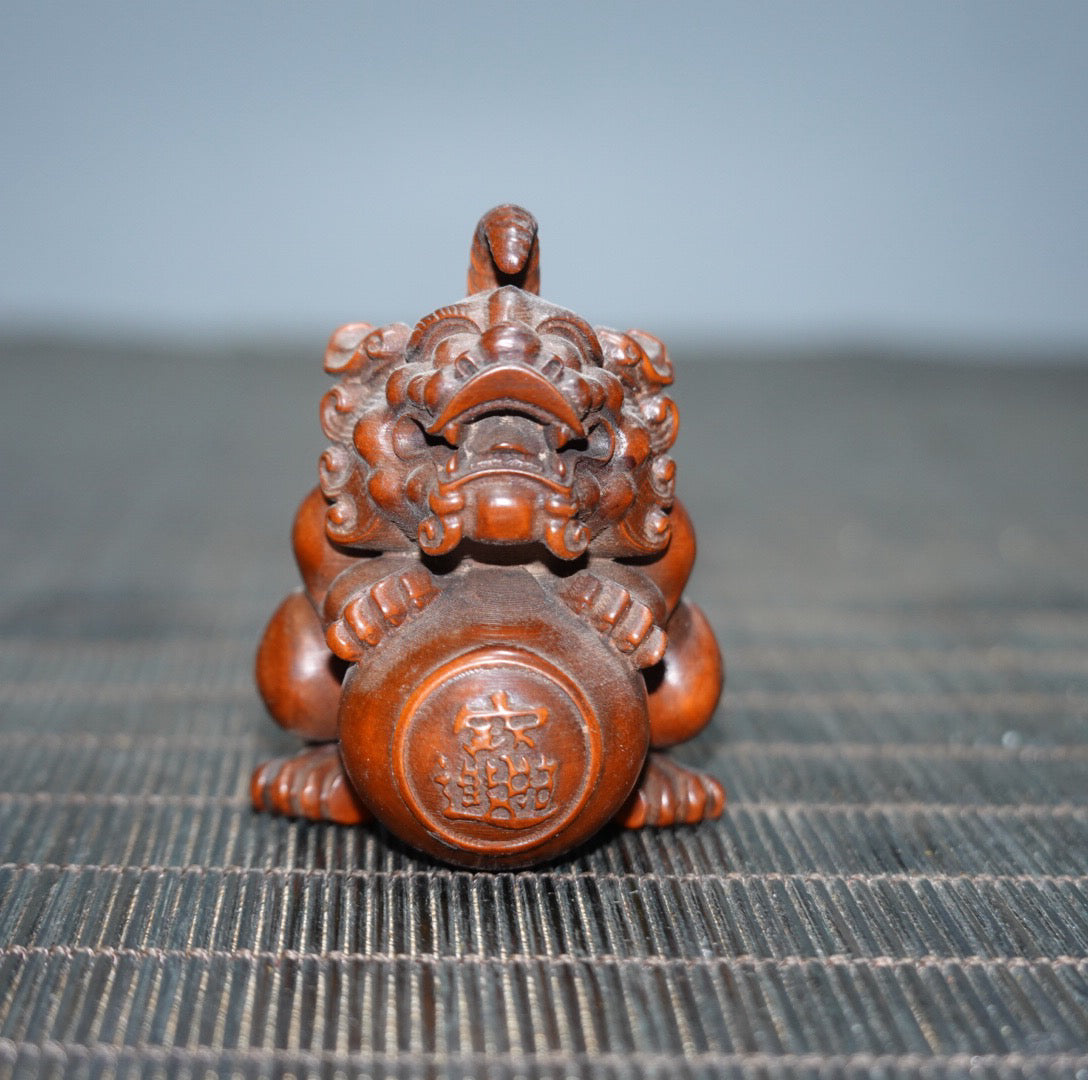 Chinese antique boxwood unicorn