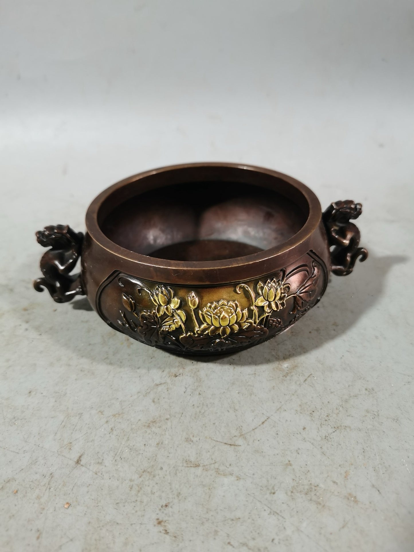 Little Dragon Ear Carved Copper Incense Burner