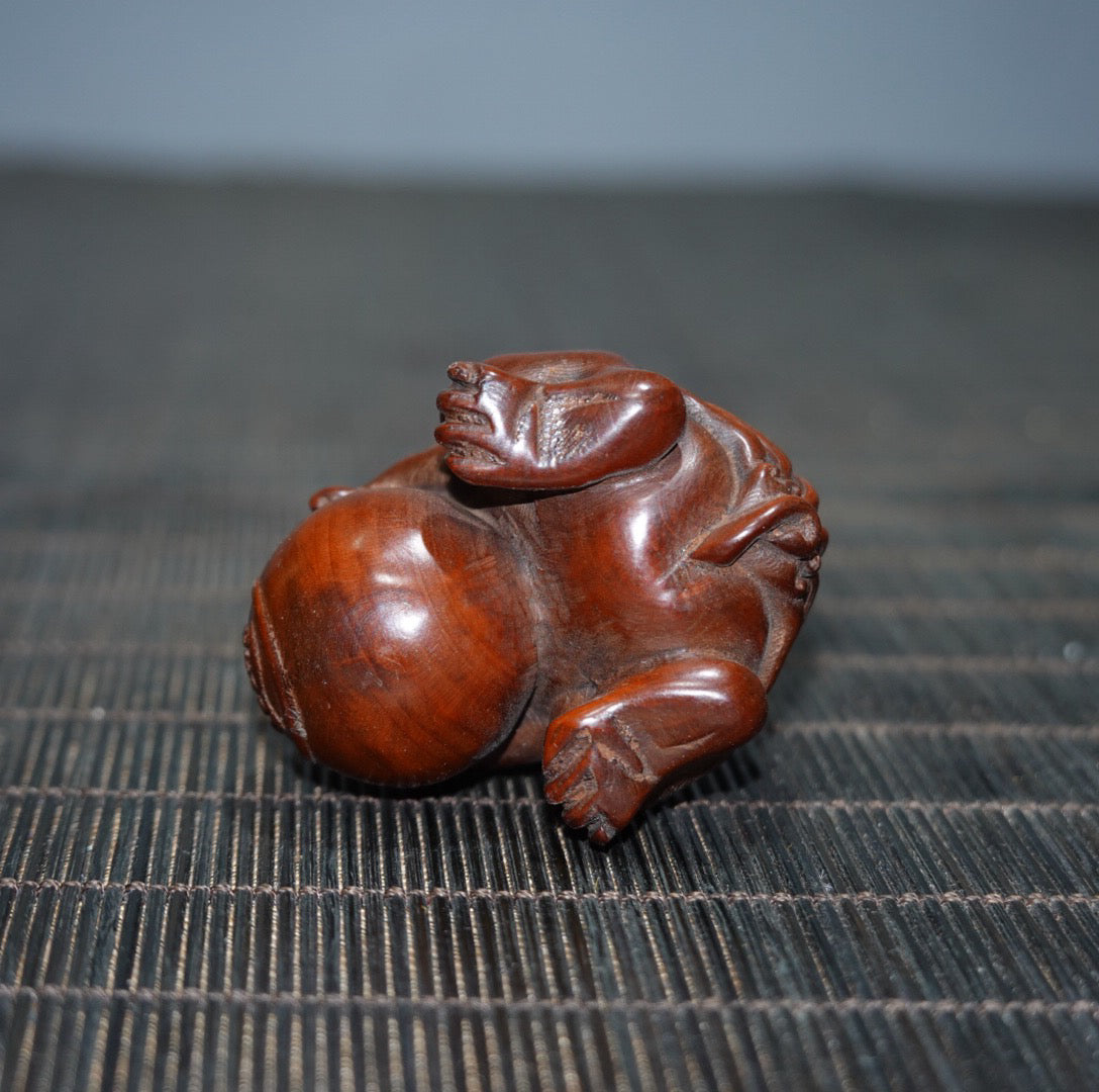 Chinese antique boxwood unicorn