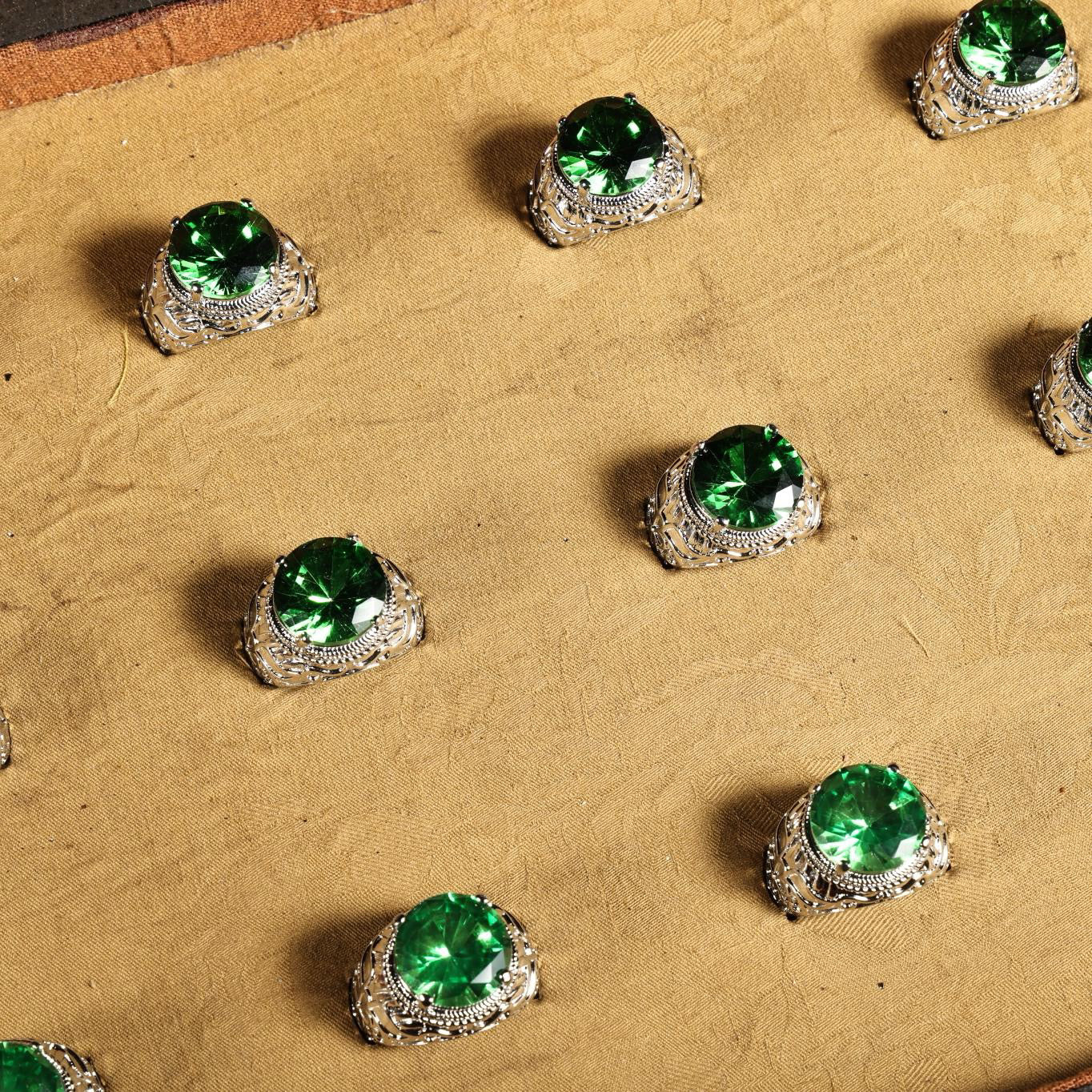 A box of Chinese antique diamond rings