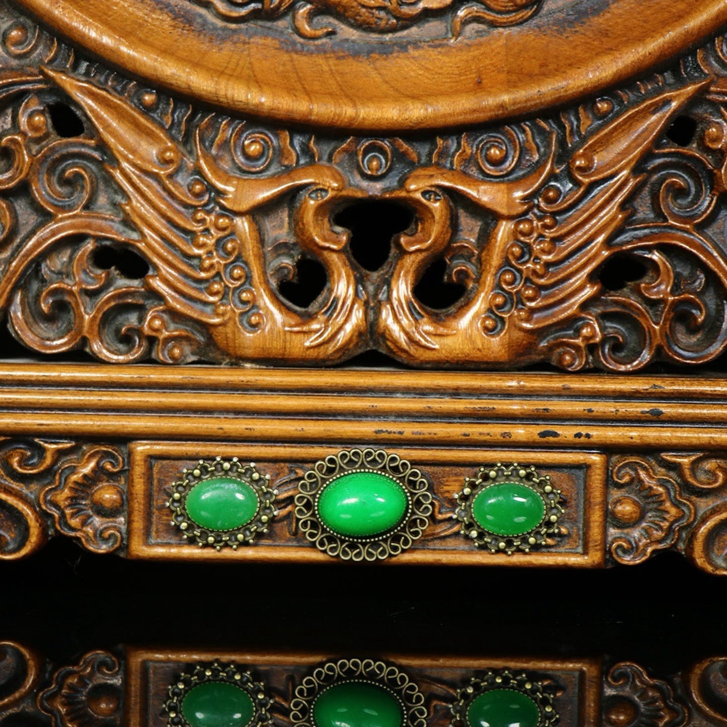 Chinese antique boxwood handmade carved Kowloon screen
