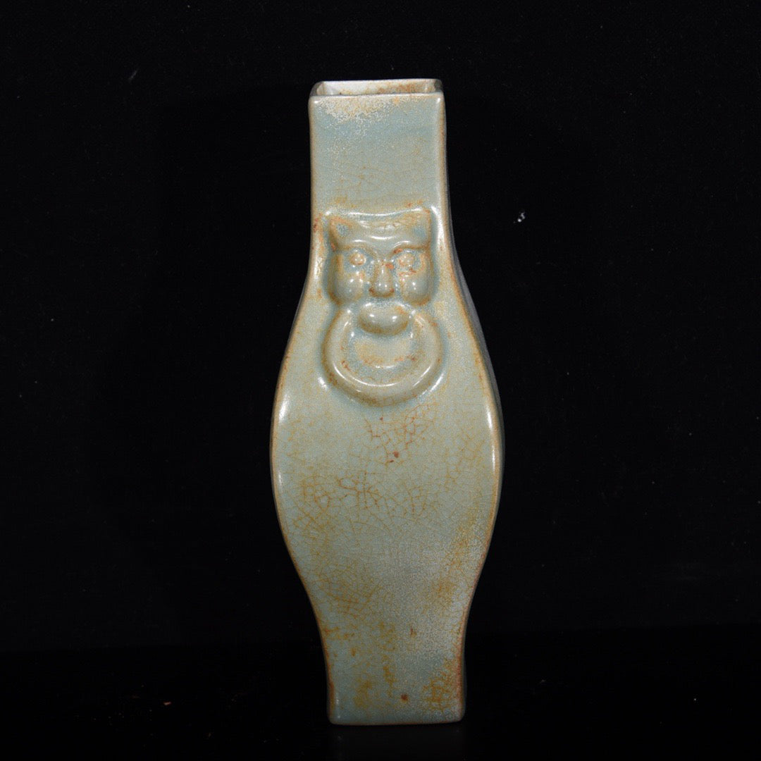 Chinese Antique Beast Head Flat Bottle