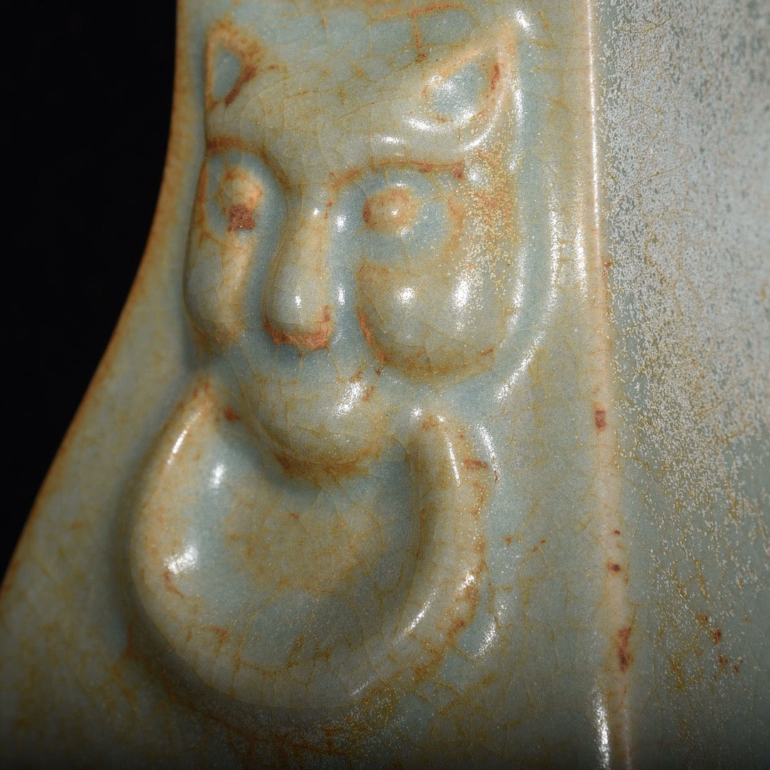 Chinese Antique Beast Head Flat Bottle