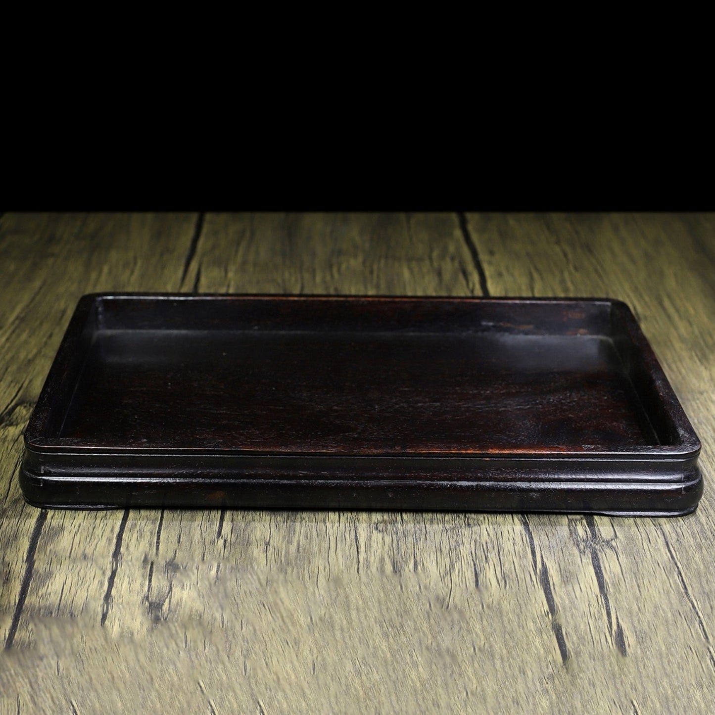 Chinese Antique Purple Sandalwood Noodle Tea Plate